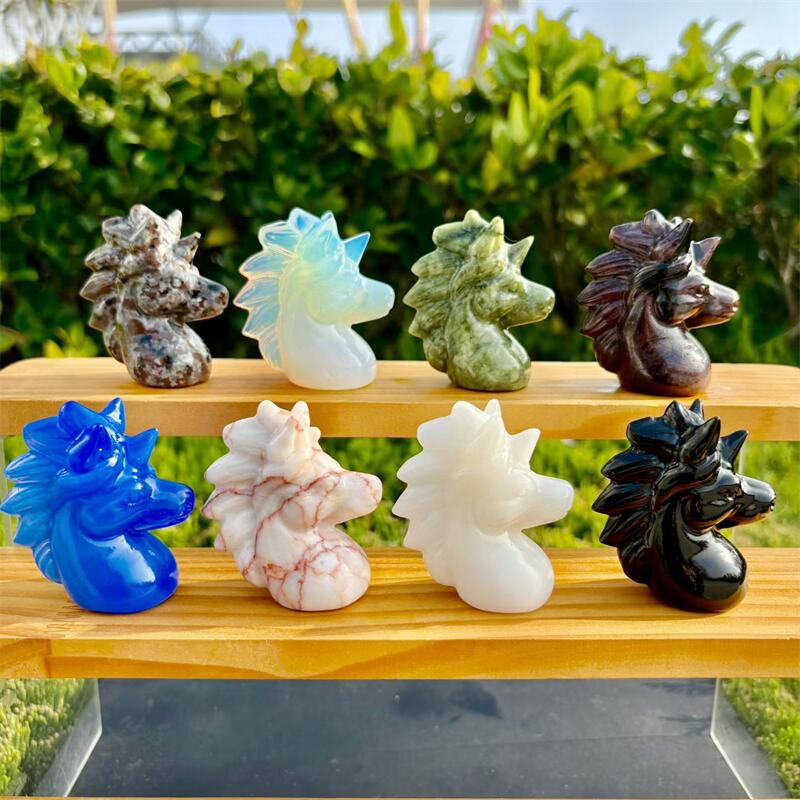 Art Craft Unicorn - 6 سنتيمتر الكريستال الطبيعي الكوارتز يونيكورن