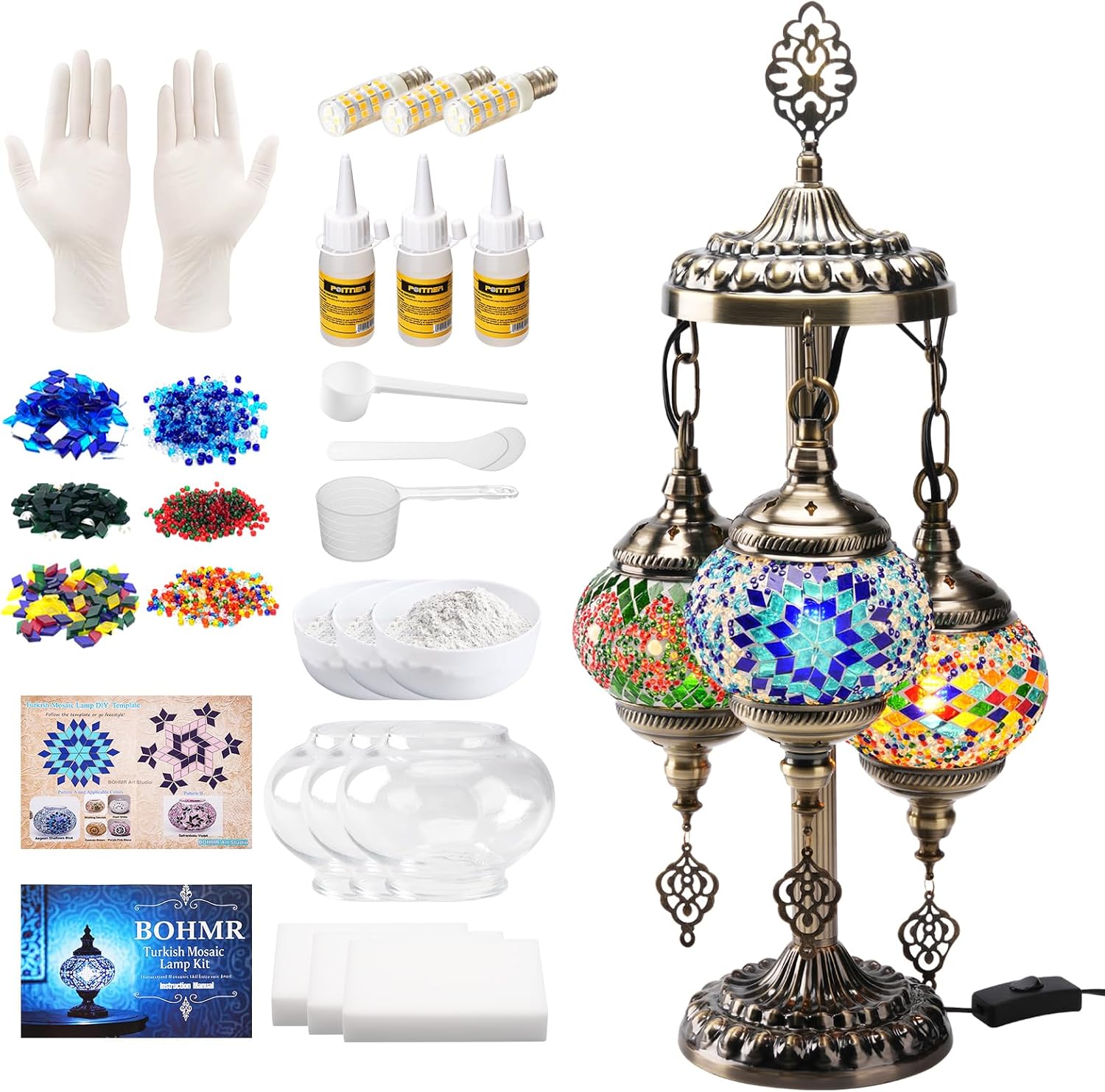 Art Craft Kits - طقم صنع مصباح تركي فسيفسائي ثلاثي