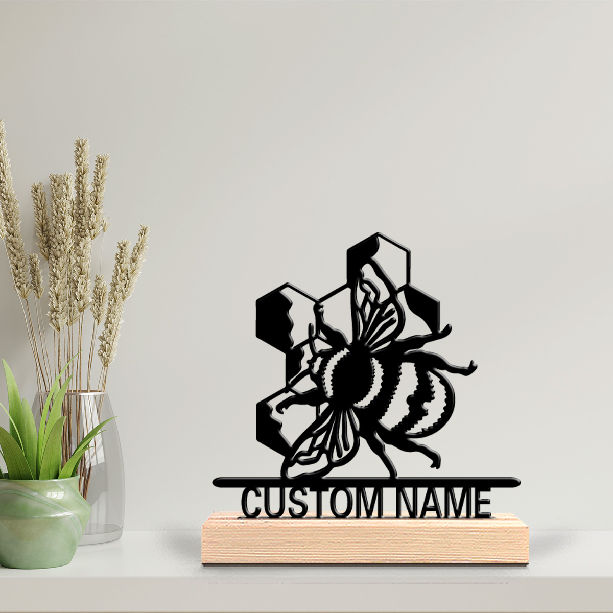 Art Craft Simple - تمثال نحلة معدني بسيط مخصص بالاسم،