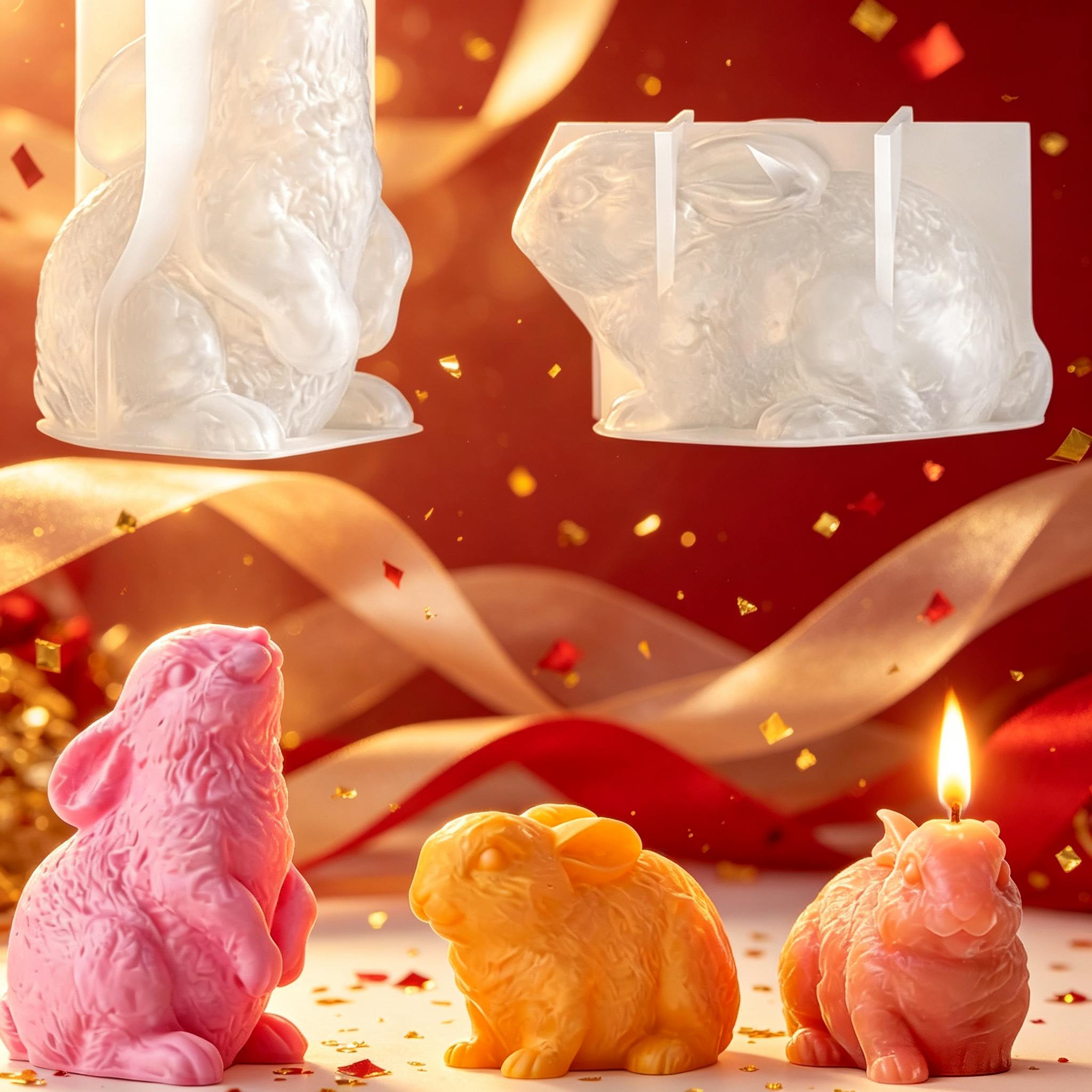 Candle Making Wax - قالب شمع سيليكون ثلاثي الأبعاد على