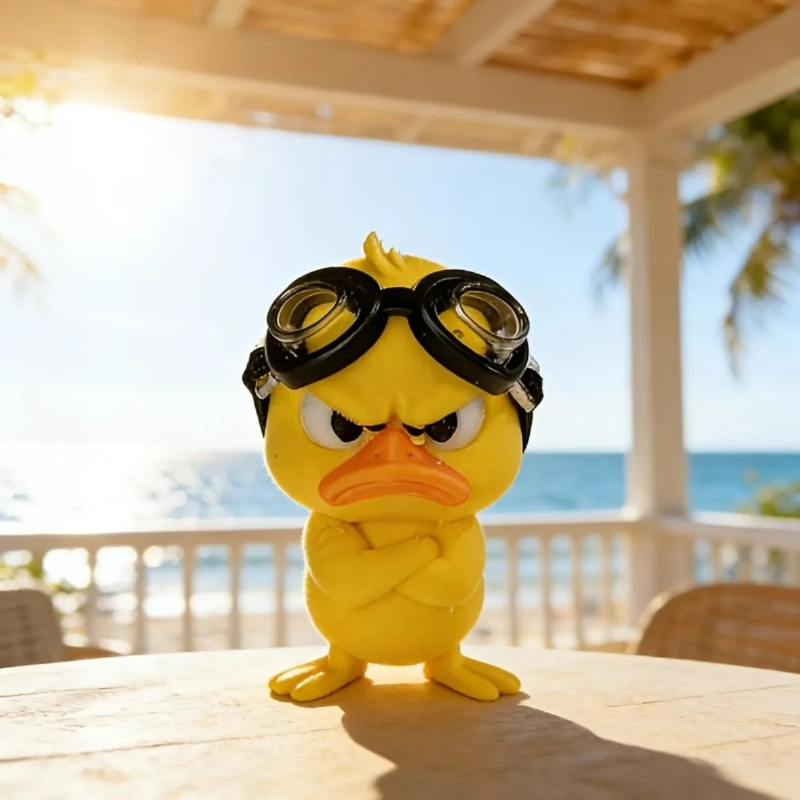 تمثال بطة غاضبة مع نظارات سباح - مراجعة Art Craft Duck وسعره