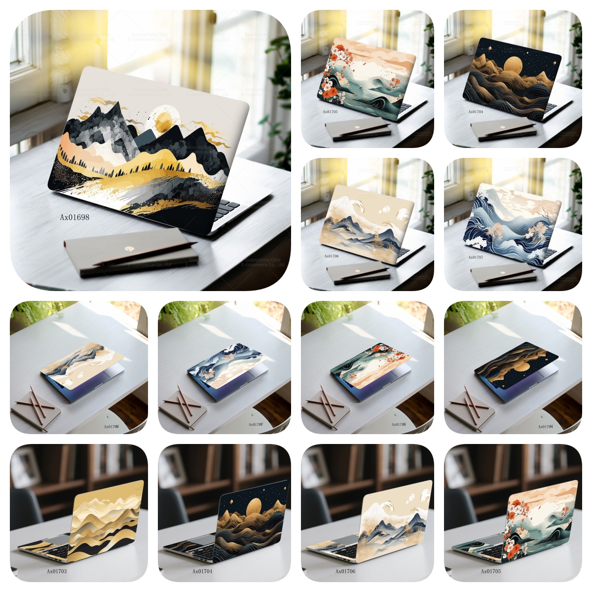 ملصق لابتوب بتصميم موجة جبلية  - مراجعة Art Craft Notebook وسعره