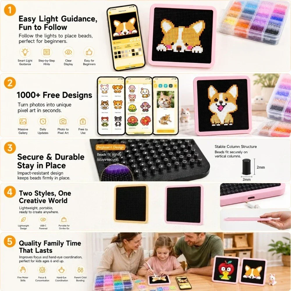 لوحة إضاءة LED ذكية بخرزات قاب - مراجعة Art Craft Board وسعره